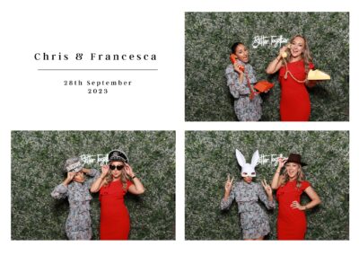 KudoBooth photobooth pictures from a wedding — guests with props