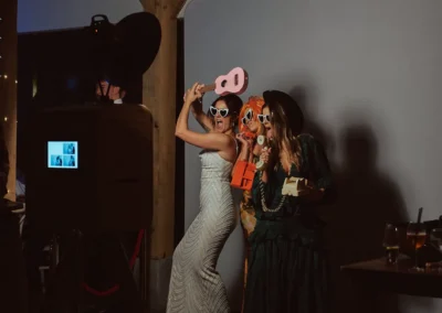 Club Kudo wooden photo booth set up at a wedding