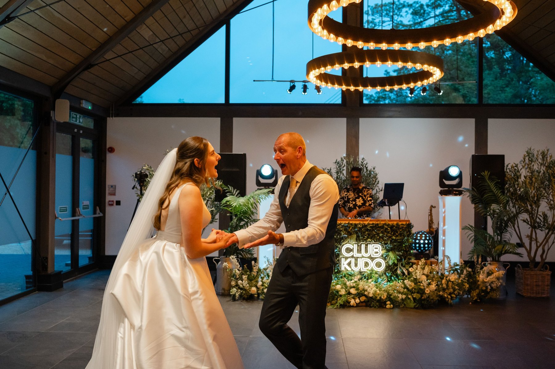 Wedding music and setup at Syrencot
